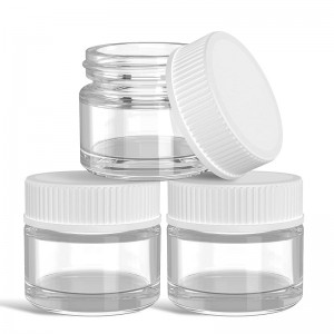 5ml / 5g Clear Glass Jars with White Screw Top Caps