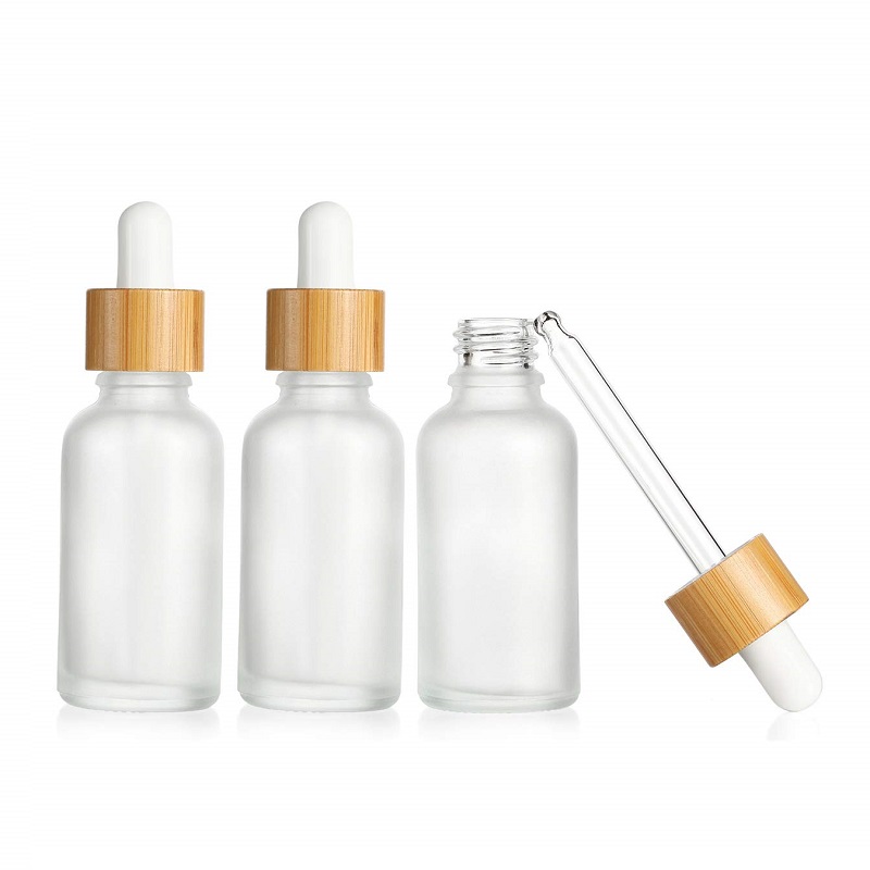 Frosted Essential Oil Dropper Bottles Eye Dropper Bottles For Perfume Liquid Aromatherapy Fragrance Samples Oil Blends With Bamboo Lids