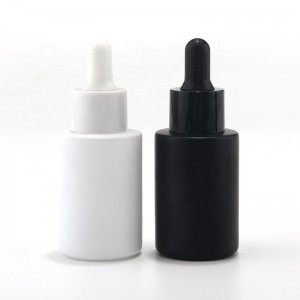 New Design Premium Matte Black White 1oz 30ML Glass Dropper Bottle for Oils Cosmetic Packaging
