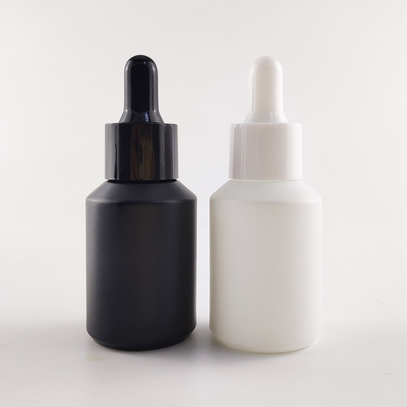 Wholesale Serum Oil Packaging Matte Black White 1oz 30ML 2oz 60ML Glass Dropper Bottles Featured Image
