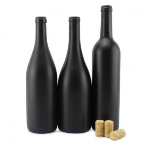 Xuzhou Factory Black Matte 750ml Glass Wine Bottles