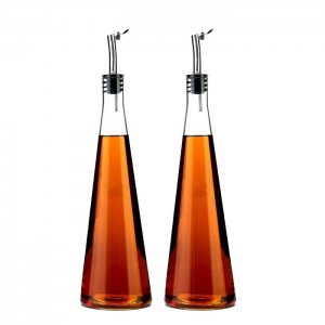 18 oz Cooking Oil Glass Bottles Olive Oil Vinegar Dispenser for Kitchen with Stainless Steel Pourer Spouts