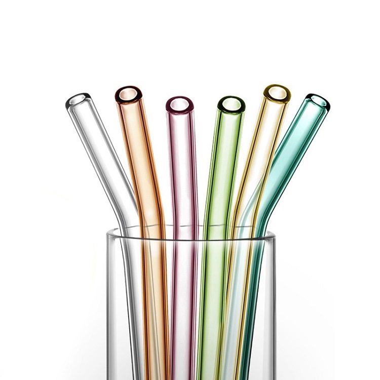 Reusable Glass Straws Smoothie Drinking Straws for Milkshakes Frozen Drinks