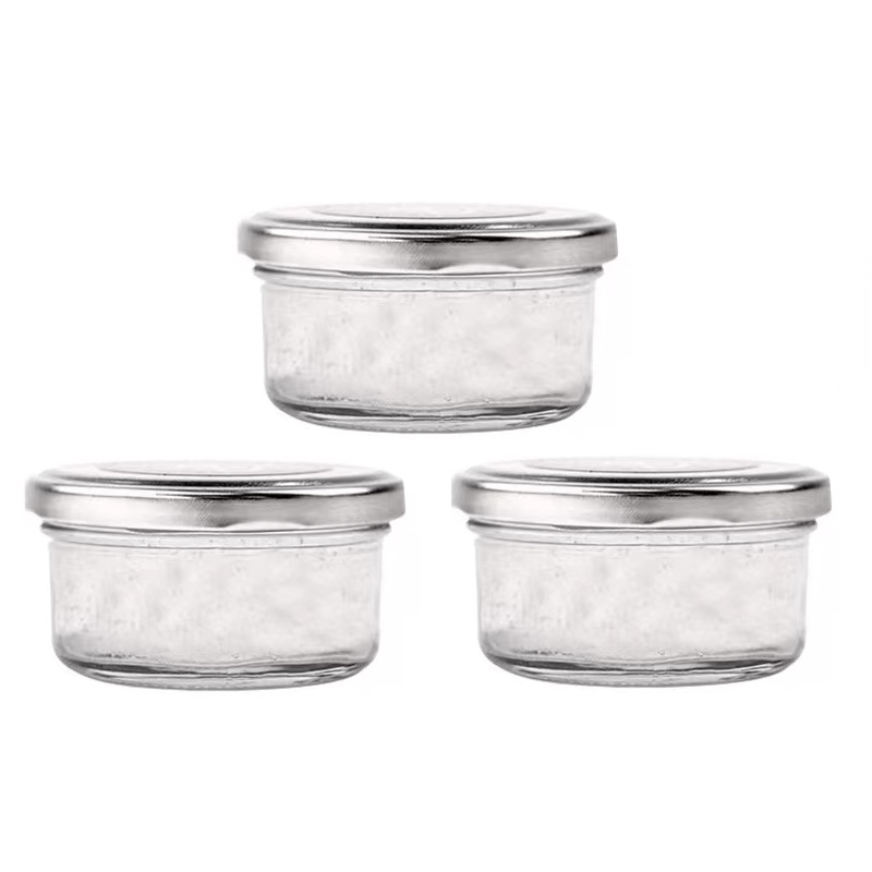 2oz Small Mini Glass Jars Storage Jars With Tin Lids for Jam Honey