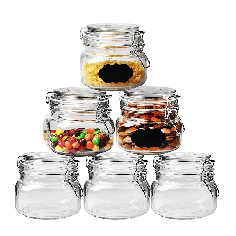 17oz Airtight Glass Preserving Jars with Leak Proof Rubber Gasket and Clip Top Lids Featured Image