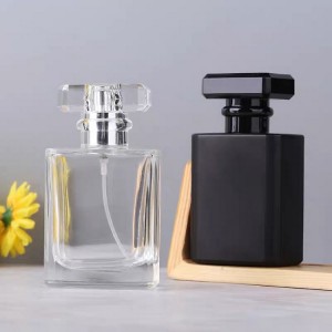 Rectangle 30ML 50ML 100ML Refillable Pump Spray Glass Perfume Bottle