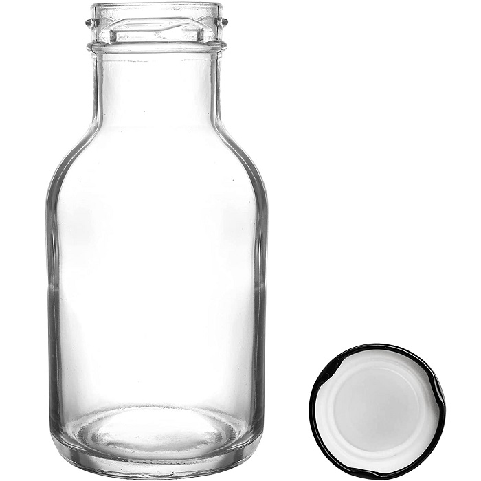 2.5 oz Small Glass Condiment Containers with Lids - Salad Dressing