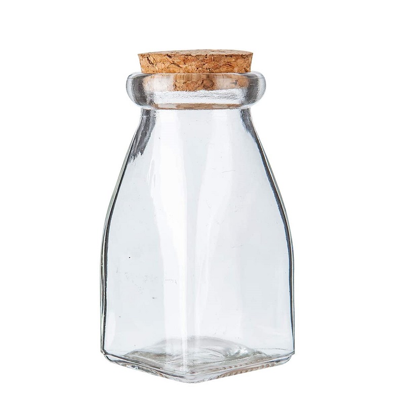 4oz Square Glass Yogurt Jars Pudding Jars with Cork lids Featured Image