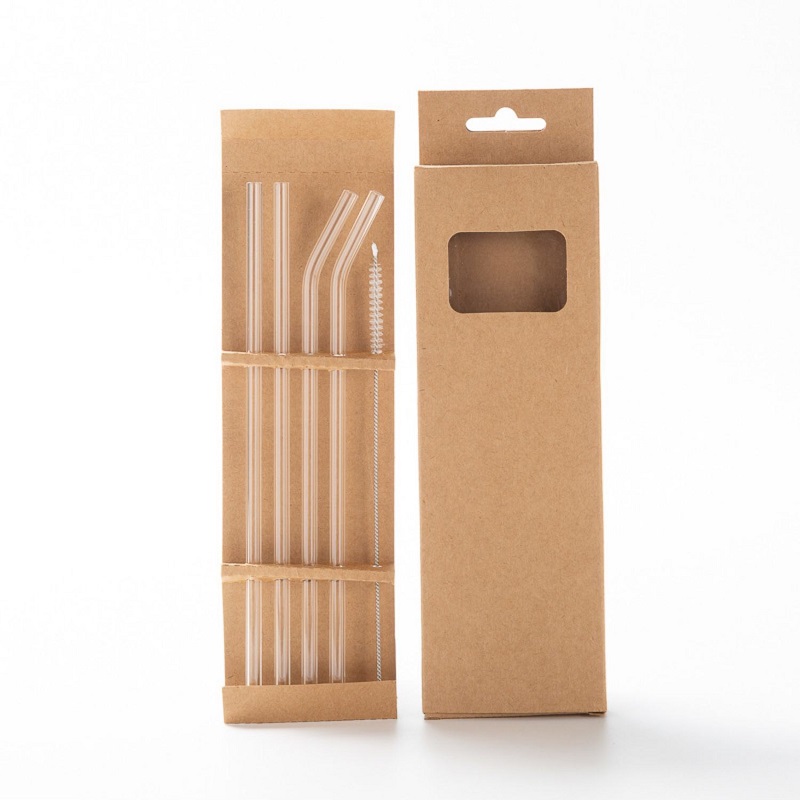 Recyclable High Borosilicate Glass Straw Set for Milk Coffee Juice Baby Food Featured Image