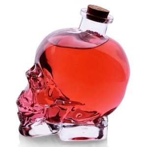 Skull Decanter Lead-Free Glass Skull Prop Whiskey Bottle With Cork Stopper