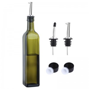 250ML 500ML 750ML 1000ML Green Glass Bottle for Olive Oil with Stainless Steel Pourer Spout