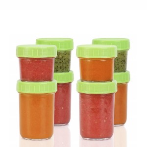 Glass Baby Food Storage 4 Ounce 6 Ounce 8 Ounce Baby Food Glass Containers with Airtight Lids