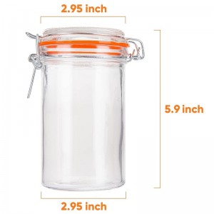 16 oz Glass Storage Containers Wide Mouth Mason Jars With Hinged Lids and Leak Proof Rubber Gasket For Kitchen