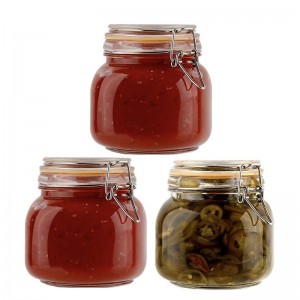 25oz Glass Storage Jars with Leak Proof Rubber Gasket for Kitchen