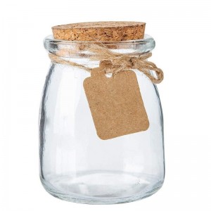 Clear Glass Pudding Jars with Cork Lids for Yogurt Pudding Milk Jam Honey Mousse
