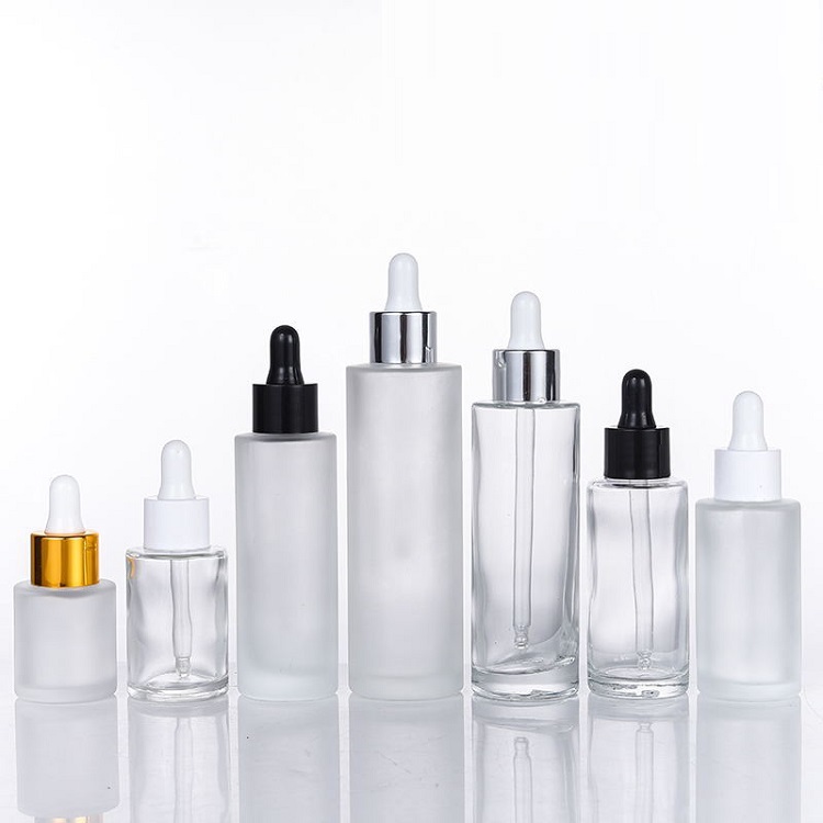 Clear Glass Dropper Bottles Essential Oil Bottle Customize Frosted Cosmetic Bottle Featured Image