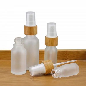 Frosted Glass Essential Oils Aromatherapy Sprayer Bottles With Bamboo Lids