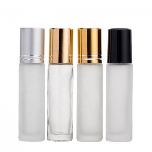 Mini Frosted Essential Oil Stainless Steel Roller Bottle Perfume Roll On Glass Roller Bottle Packaging