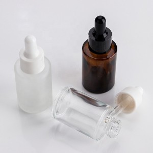 15ML Frosted 30ML Amber Glass Dropper Bottles Essential Oil Bottle Customize Frosted Cosmetic Bottle