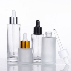 Clear Glass Dropper Bottles Essential Oil Bottle Customize Frosted Cosmetic Bottle
