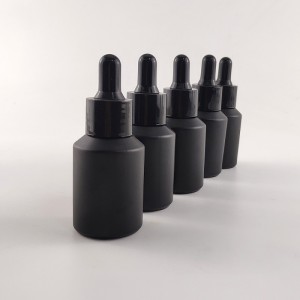 Wholesale Serum Oil Packaging Matte Black White 1oz 30ML 2oz 60ML Glass Dropper Bottles