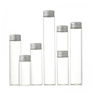 Clear Small Glass Bottles Vials with Aluminum Screw Lids