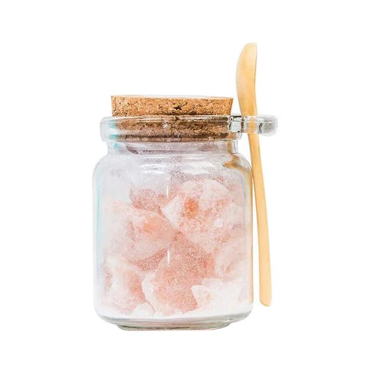9oz 270ML Glass Jar for Spice Sugar Salt Honey Bottle with Cork & Spoon Featured Image