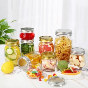 Glass Canning Jars Mason Jars for Preserving Jam Jelly Spice Sauces Candy