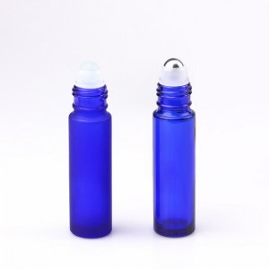 Empty Blue Glass Perfume Roll On Bottle 1/3 oz Essential Oil Fragrance Oil Roller Bottles