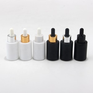 New Design Premium Matte Black White 1oz 30ML Glass Dropper Bottle for Oils Cosmetic Packaging