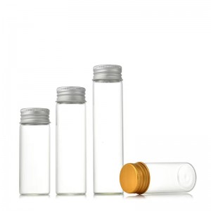 Clear Small Glass Bottles Vials with Aluminum Screw Lids