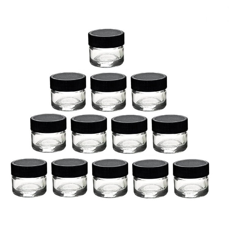 China Factory for Mason Jars Bulk 32 Oz - 5ml Thick Glass Containers with Black Lids Concentrate Jars for Oil, Lip Balm, Wax, Cosmetics – Lena Glass