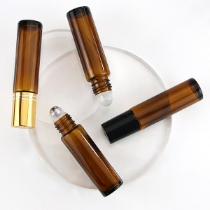 Amber Glass Bottle For Perfume Essential Oils Cosmetic Jars Empty Roller On Bottles