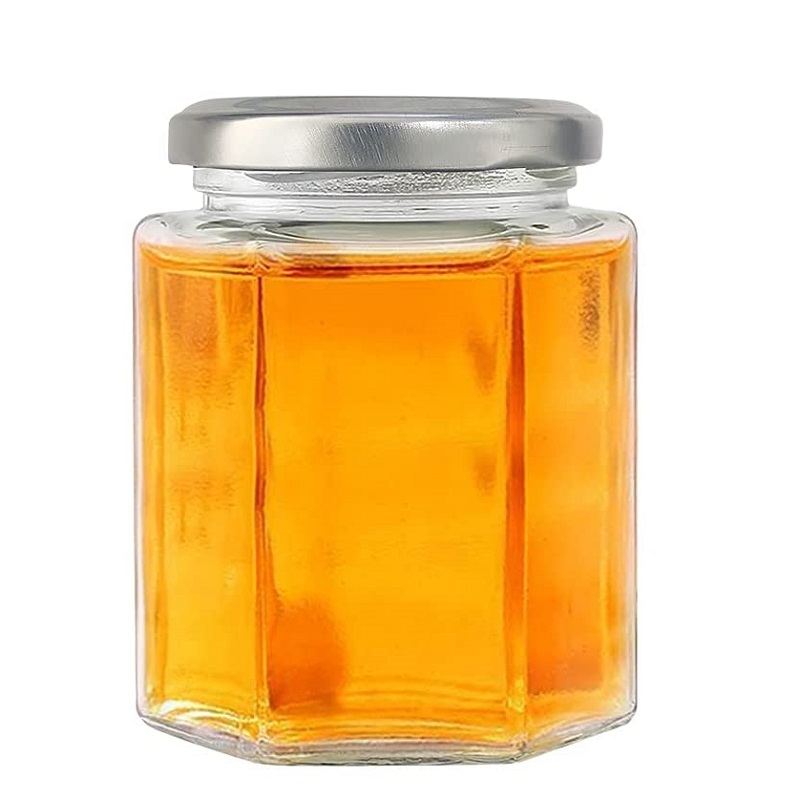 Hexagon Glass Canning Jars with Tin Lids for Honey Jam Pickles Sauce Baby Foods Spice Featured Image