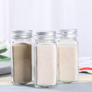 4oz Empty Square Glass Spice Jars Spice Bottles Shaker Lids and Airtight Metal Caps