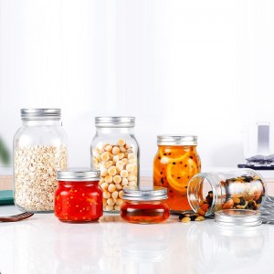 Glass Canning Jars Mason Jars for Preserving Jam Jelly Spice Sauces Candy
