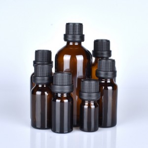 Brown Glass Essential Oil Bottles Refillable Container Kits with Plastic Droppers