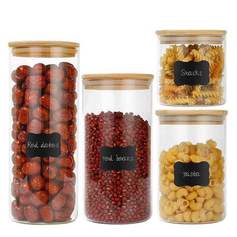 High Borosilicate Glass Food Storage Jars Containers with Airtight Bamboo Lids for Coffee, Flour, Sugar, Candy, Cookie, Spice Featured Image