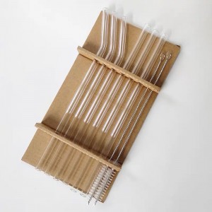 Recyclable High Borosilicate Glass Straw Set for Milk Coffee Juice Baby Food