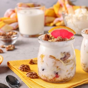 Clear Glass Pudding Jars with Cork Lids for Yogurt Pudding Milk Jam Honey Mousse
