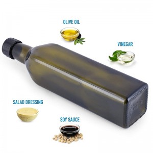 250ML 500ML 750ML 1000ML Amber Square Olive Oil Glass Bottle