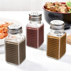 100ML Glass Shakers Spice Jar with Metal Lids for Salt Pepper Spices Seasonings