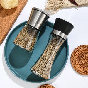 Stainless Steel Salt and Pepper Grinder Tall Glass Spices Shaker for Kitchen