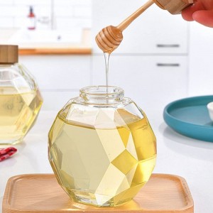 200ML 380ML Hexagonal Jam Jars Transparent Glass Jam Jar Bottles For Honey
