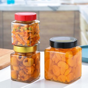 New Arrival Empty Square Glass Jars for Spice Jam