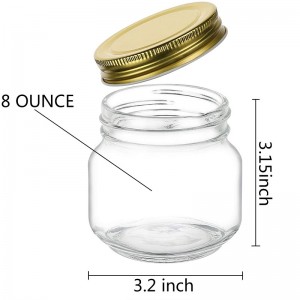 8oz 250ml Clear Glass Mason Jars With Regular Lids Jars for Canning Spice,Honey, Jam, Herb