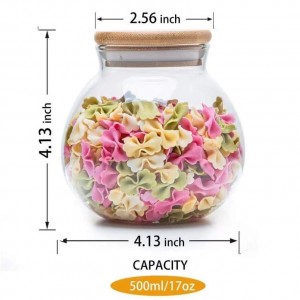 Clear Empty Round High Borosilicate Glass Candy Dispenser Container Pot Jar Food Storage for Home Kitchen with Cork