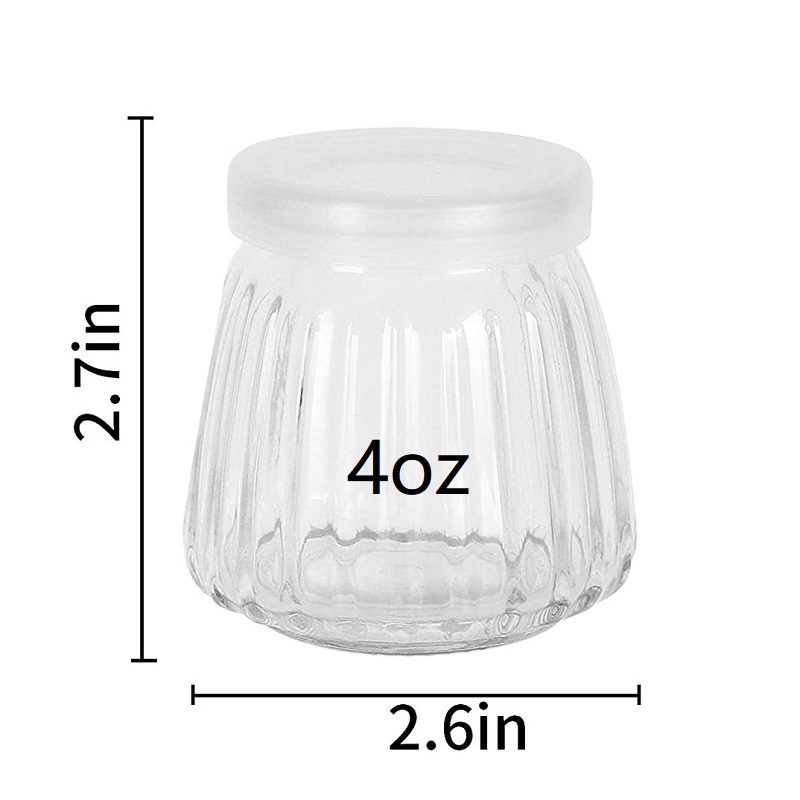 Hot sale Small Jam Jar - 4oz 7oz Glass Pudding Jars Yogurt Jars with PE Lids for Jam Honey Baby Foods Wedding Favors – Lena Glass detail pictures
