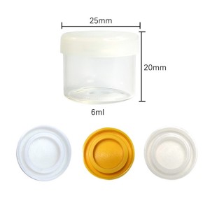 6ml Round Glass Clear Storage Jar Small Reusable Container with Airtight Multi Color Silicone Lid