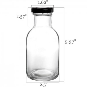 8 oz Wide Mouth Hot Sauce Bottles with Leak Proof Screw Caps for Milk Beverages Oil Salad Dressing